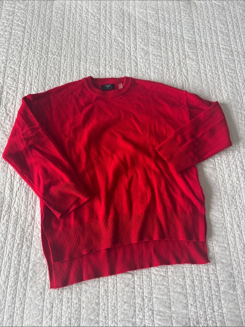 Tahari Bright Red Crewneck Sweater